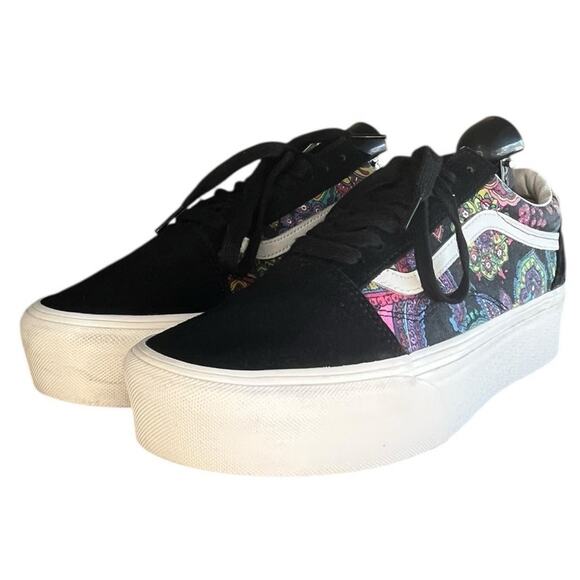 ***SOLD*** VANS Old Skool VN0A7Q5MBLK Canvas Floral Athletic Sneaker Size 9 - Picture 2 of 6